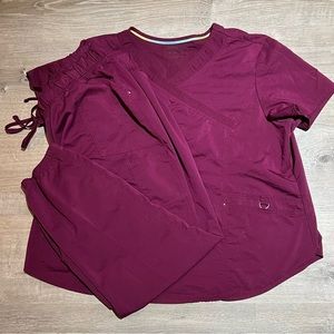 Scrubstar scrub set, jogger scrubs, in color wine 3xl